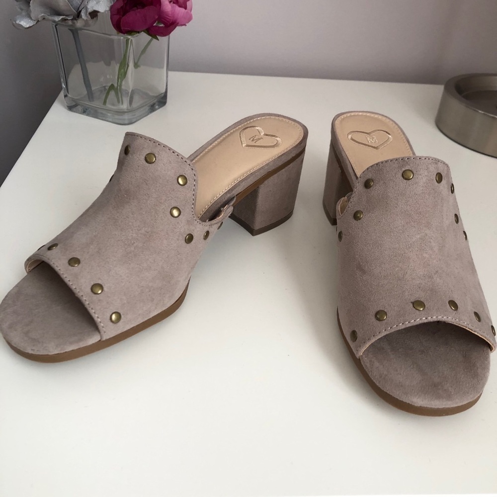 NEW Studded Suede Mules